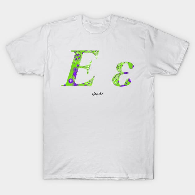 Epsilon Greek Alphabet T-Shirt by joancaronil